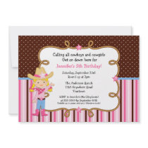 Little Blonde Cowgirl Birthday invitations