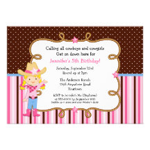 Little Blonde Cowgirl Birthday Custom Invitation