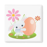 Little Blue Baby Bunny With Flowers magnets