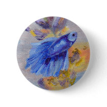 Little Blue Betta Fish Pinback Button