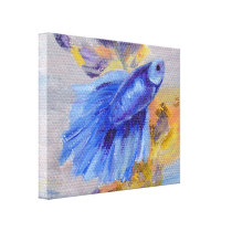 Little Blue Betta Fish Gallery Wrap Canvas