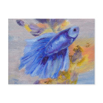 Little Blue Betta Fish Post Card