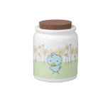 Little Blue Birdie in a Field Candy Jar