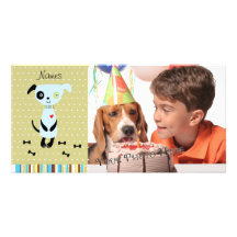 Little Blue Dog Photo Card