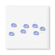 Little Blue Fish Magnet by ginyhogan Little Blue Fish Magnet