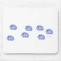 Little Blue Fish Mousepad by ginyhogan Little Blue Fish Mousepad