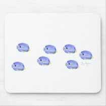Little Blue Fish Mousepad by ginyhogan Little Blue Fish Mousepad