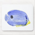 Little Blue Fish Mousepad by ginyhogan Little Blue Fish Mousepad