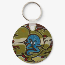 Little blue ghost graffiti keychains