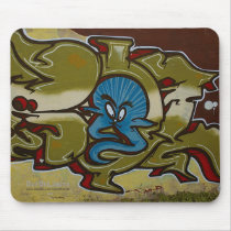 Little blue ghost graffiti mousepads