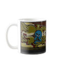 Little blue ghost graffiti mugs by OutOfLimits Little blue ghost graffiti mugs
