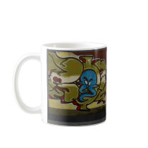 Little blue ghost graffiti mugs by OutOfLimits Little blue ghost graffiti mugs