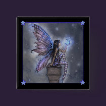 Little Blue Moon Fairy Fantasy Pinback Button buttons