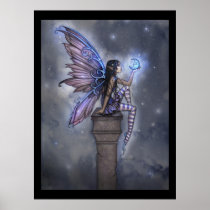 Little Blue Moon Fantasy Fairy Poster