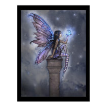 Little Blue Moon Fantasy Fairy Poster