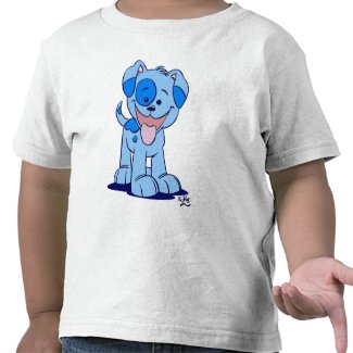 Little blue puppy children T-shirt shirt