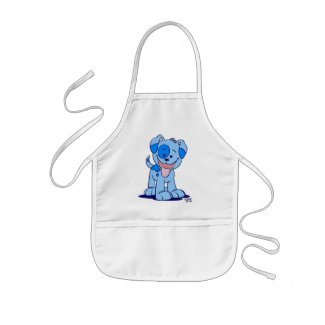 Little blue puppy cooking apron apron