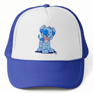 Little blue puppy trucker hat hat