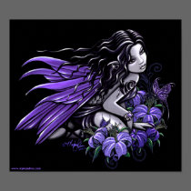 "Little Blue" Violet Butterfly Flower Fairy Poster posters
