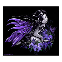 "Little Blue" Violet Butterfly Flower Fairy Poster posters