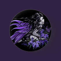 "Little Blue" Violet Lily Butterfly Fairy Button buttons