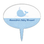 Little Blue Whale Baby Shower Cake Topper Pick