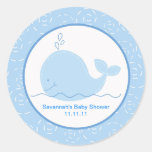 Little Blue Whale Favor Stickers 3-inch