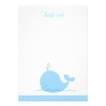 Little Blue Whale Flat Thank You note Announcements