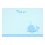 Little Blue Whale Flat Thank You notes Personalized Announcement