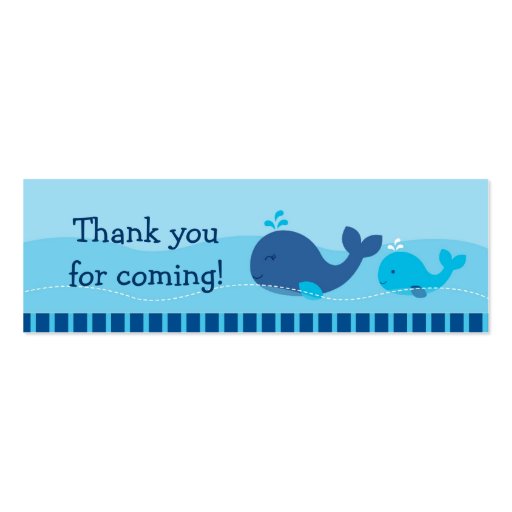 Little Blue Whale Goodie Bag Tags Gift Tags Business Card Templates (front side)