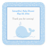 Little Blue Whale SQUARE Favor Sticker