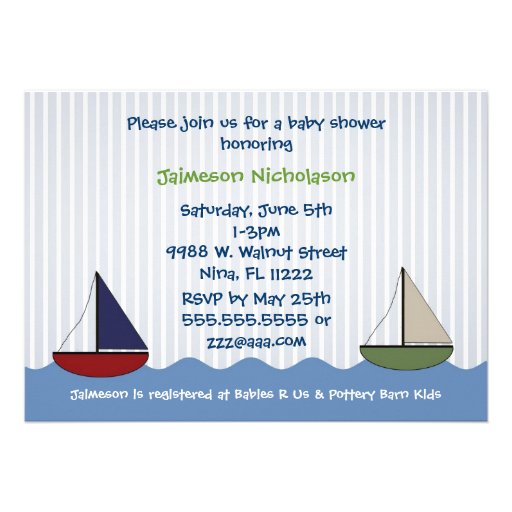 Little Boats Baby Shower Invitation