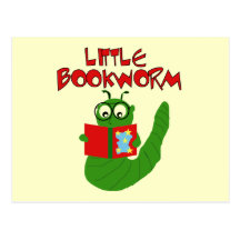 Little Bookworm Tshirts and Gifts Post Cards