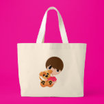 Little Boy and His Puppy Canvas Bags
