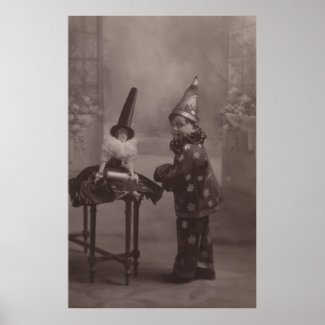 Little boy and witch doll print