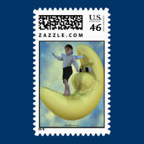 Little Boy  Angel at Play Stamp