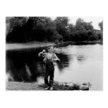 Little Boy Big Catch Postcard