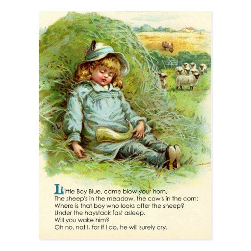 Little Boy Blue Nursery Rhyme Postcard Zazzle