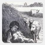 "Little Boy Blue" Vintage Illustration Square Sticker