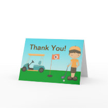 Little Boy Golf Thank You Card