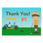 Little Boy Golf Thank You Card