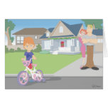 Little Boy Hates Bike Greeting Cards