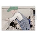 little boy & his dog cards by PHOTOFINESSE little boy & his dog cards
