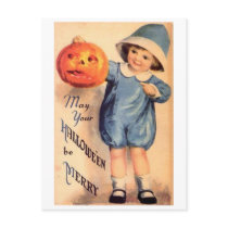 Little Boy Holding Pumpkin - May Your Halloween Be postcards by vintagehalloween Little Boy Holding Pumpkin - May Your Halloween Be postcards