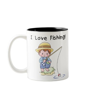 Little Boy I Love Fishing Coffee Mug by toddlersplace