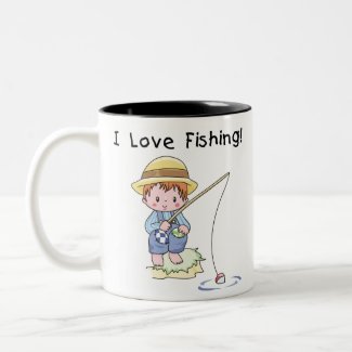 Little Boy I Love Fishing mug