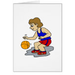 Little boy playing basketball card