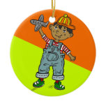 Little Boy With Airplane Ornament