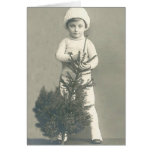 Little Boy with Christmas Tree