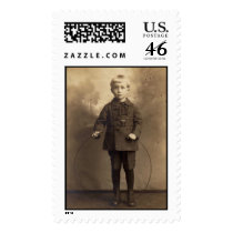Little boy with hoop postage